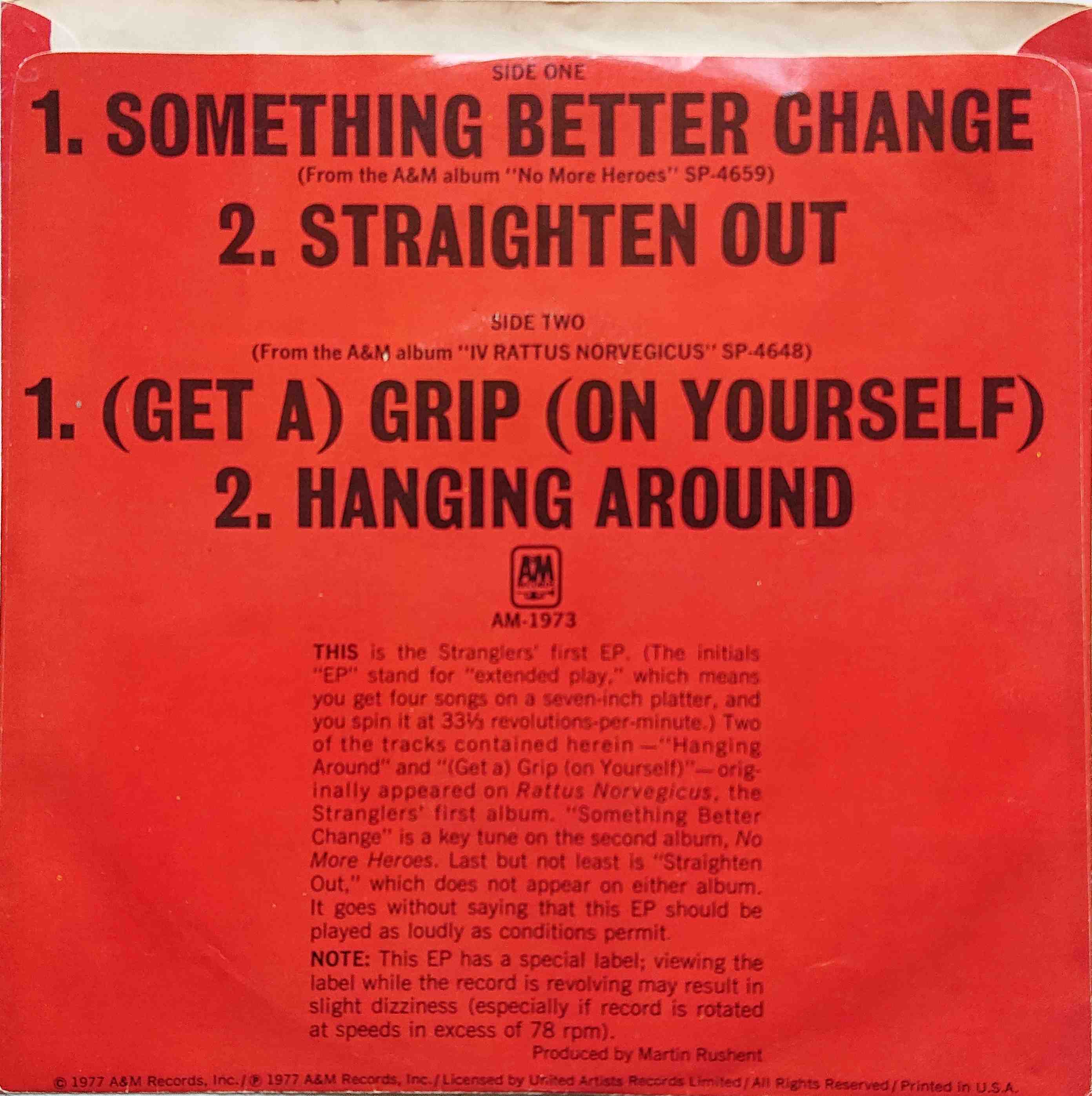 Back cover of AM - 1973